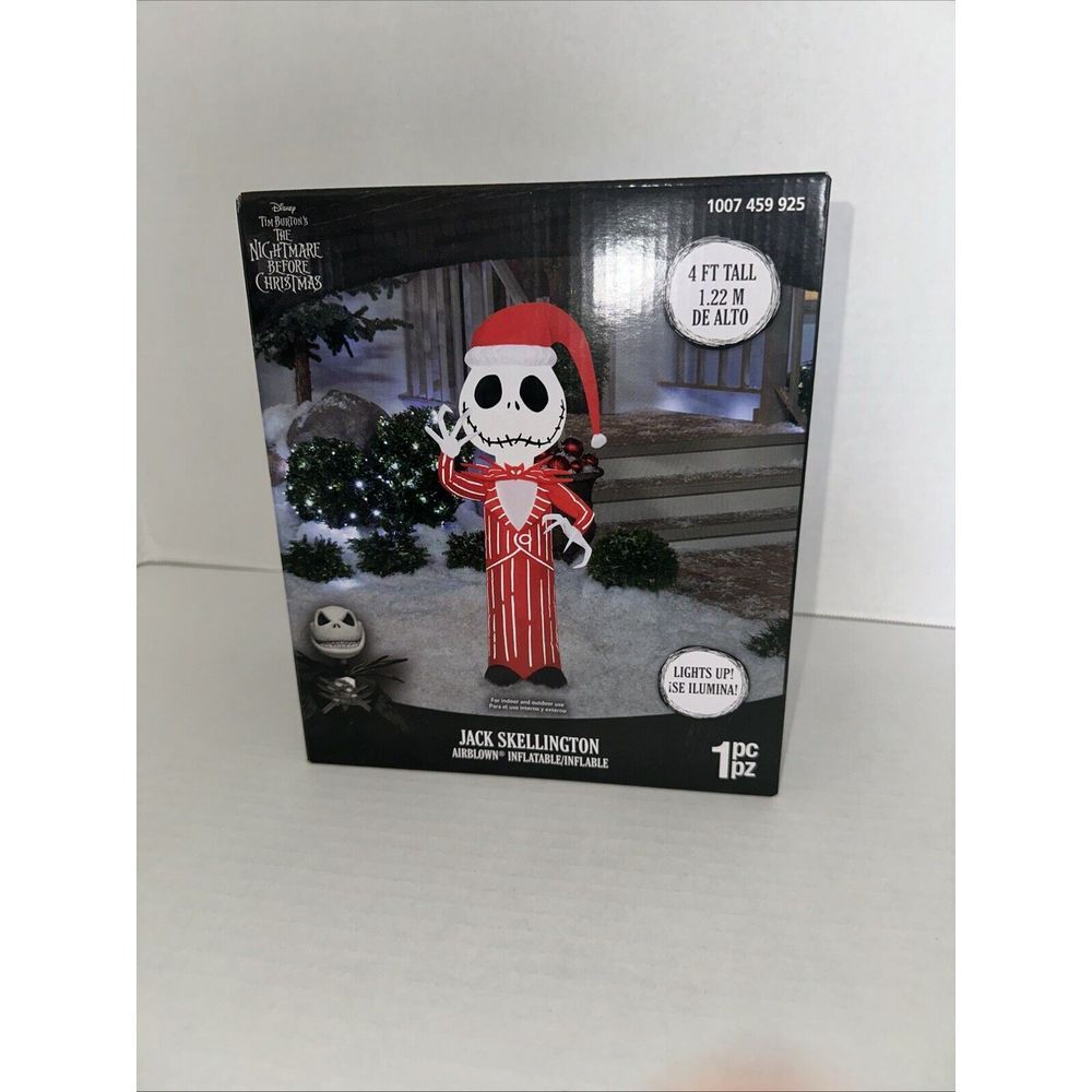 Disney 4‎ ft Jack Skellington Gemmy Christmas Holiday Inflatable Indoor Outdoor